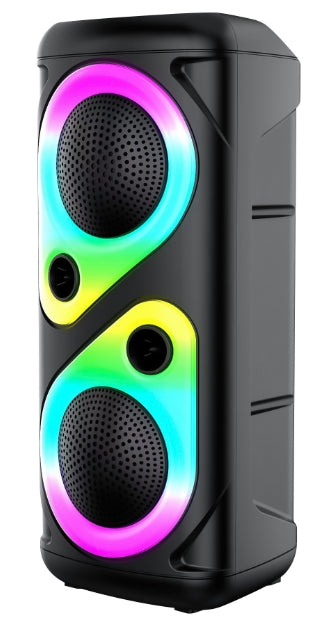 Boxa Portabila AT PERFORMANCE®, cu Lumini RGB, cu Maner, Putere 100w, MP3, USB, Bluetooth, TF, WIFI, Slot Microfon, Karaoke, Acumulator, Negru